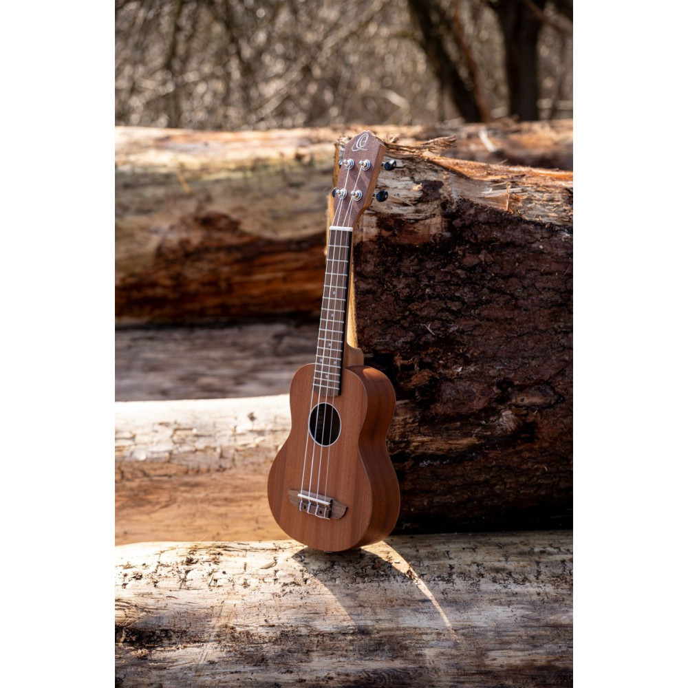 Ortega RFU10S Timber Series Soprano Ukulele 4 String - Sapele Natural + Bag