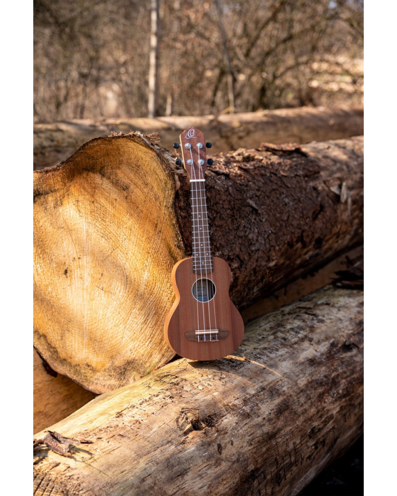 Ortega RFU10S Timber Series Soprano Ukulele 4 String - Sapele Natural + Bag