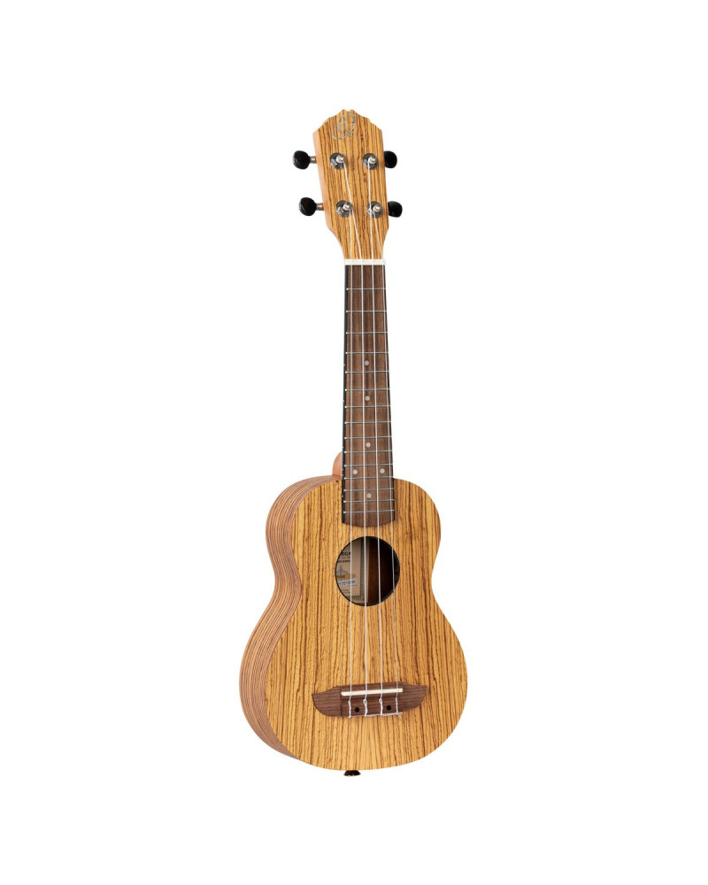 Ortega RFU10Z Timber Series Soprano Ukulele 4 String - Zebrawood Natural + Bag