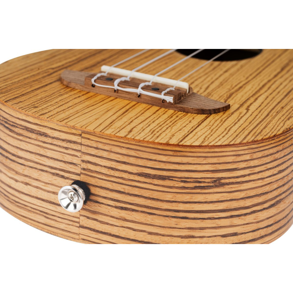 Ortega RFU10Z Timber Series Soprano Ukulele 4 String - Zebrawood Natural + Bag