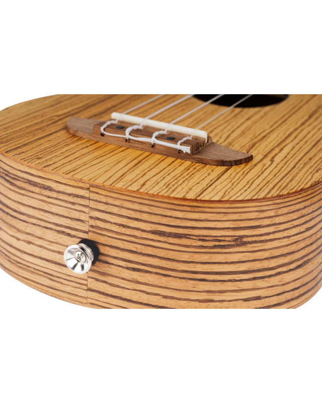Ortega RFU10Z Timber Series Soprano Ukulele 4 String - Zebrawood Natural + Bag