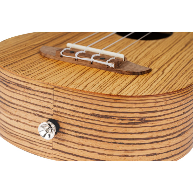 Ortega RFU10Z Timber Series Soprano Ukulele 4 String - Zebrawood Natural + Bag