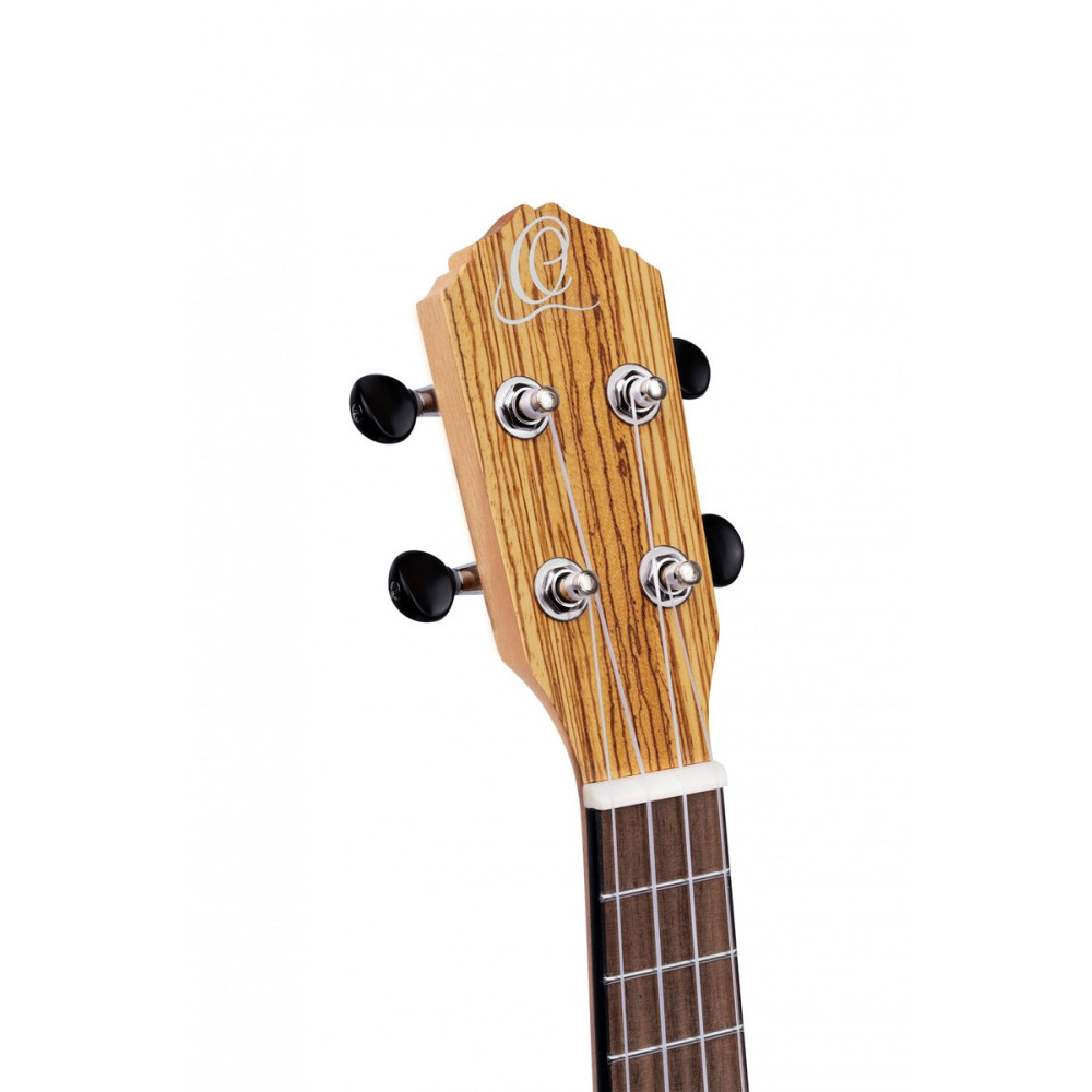 Ortega RFU10Z Timber Series Soprano Ukulele 4 String - Zebrawood Natural + Bag