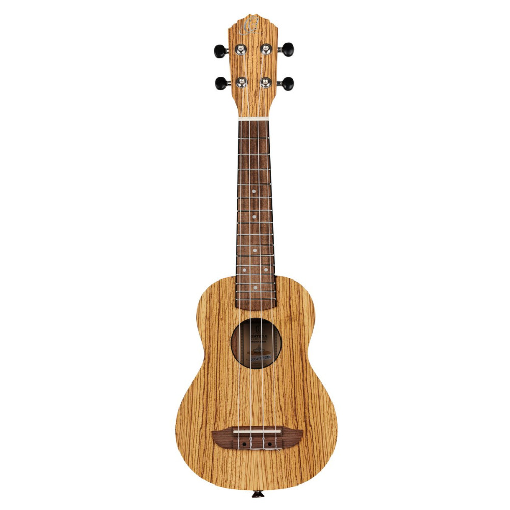 Ortega RFU10Z Timber Series Soprano Ukulele 4 String - Zebrawood Natural + Bag