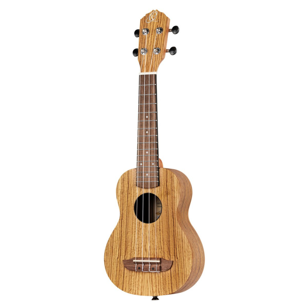 Ortega RFU10Z Timber Series Soprano Ukulele 4 String - Zebrawood Natural + Bag