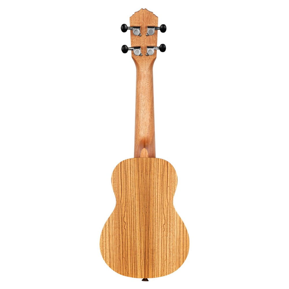 Ortega RFU10Z Timber Series Soprano Ukulele 4 String - Zebrawood Natural + Bag