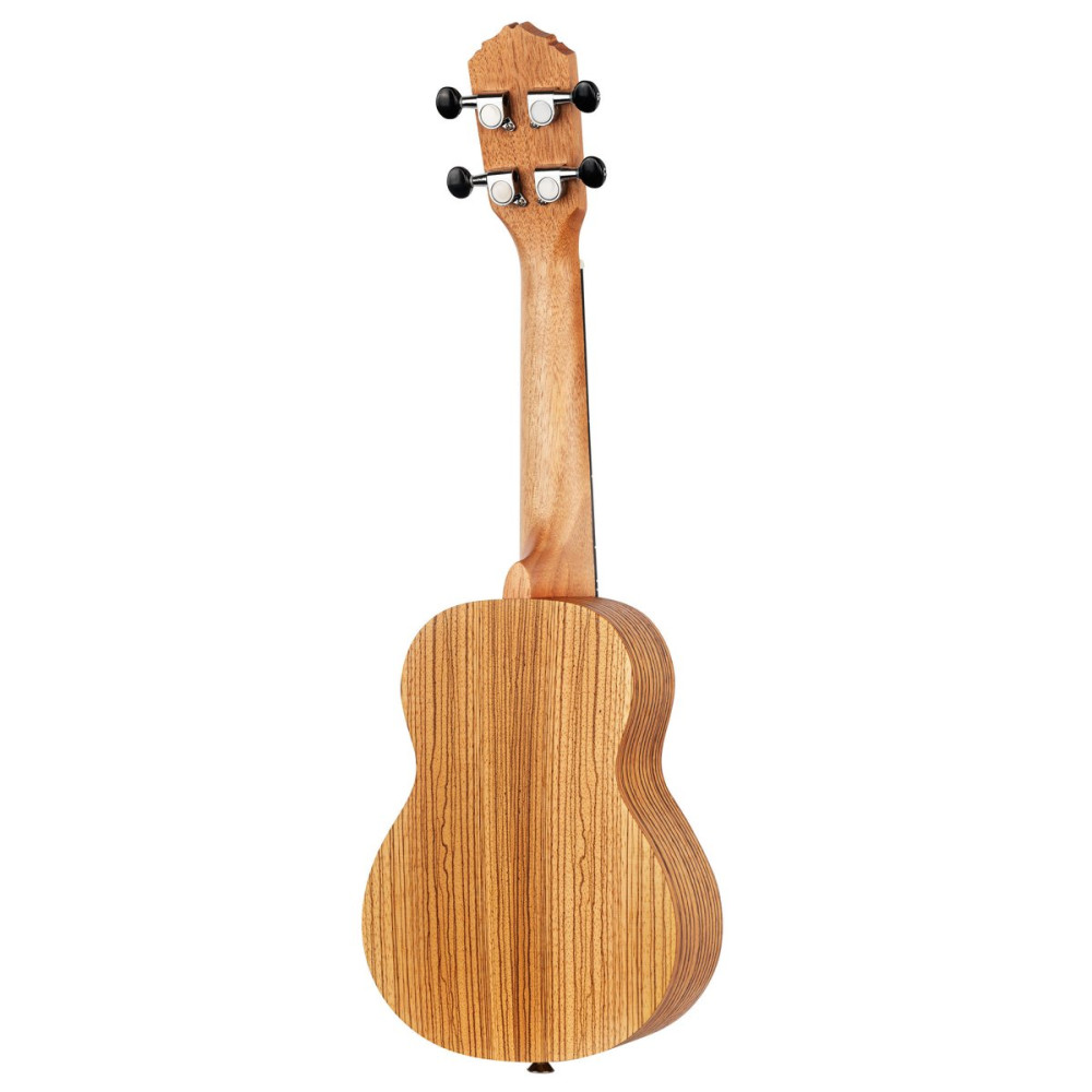 Ortega RFU10Z Timber Series Soprano Ukulele 4 String - Zebrawood Natural + Bag