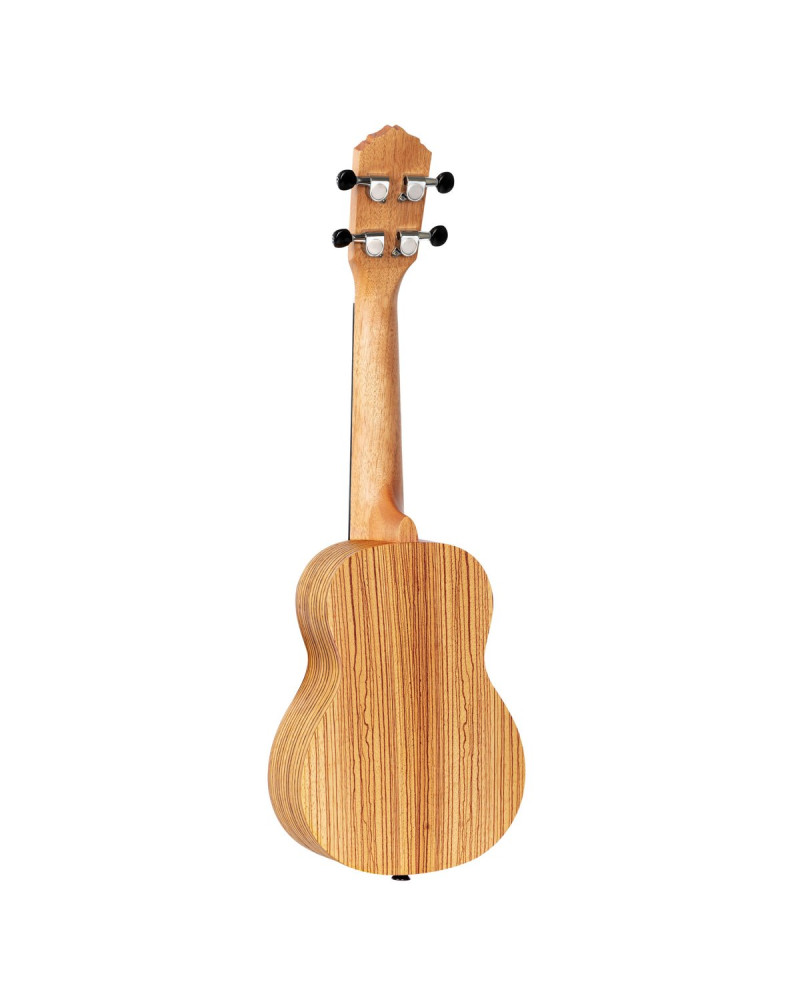 Ortega RFU10Z Timber Series Soprano Ukulele 4 String - Zebrawood Natural + Bag