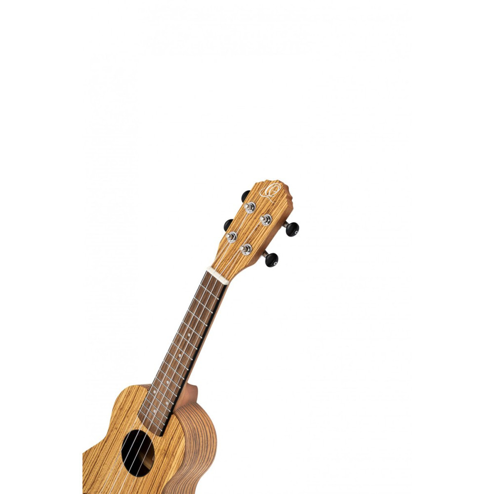 Ortega RFU10Z Timber Series Soprano Ukulele 4 String - Zebrawood Natural + Bag