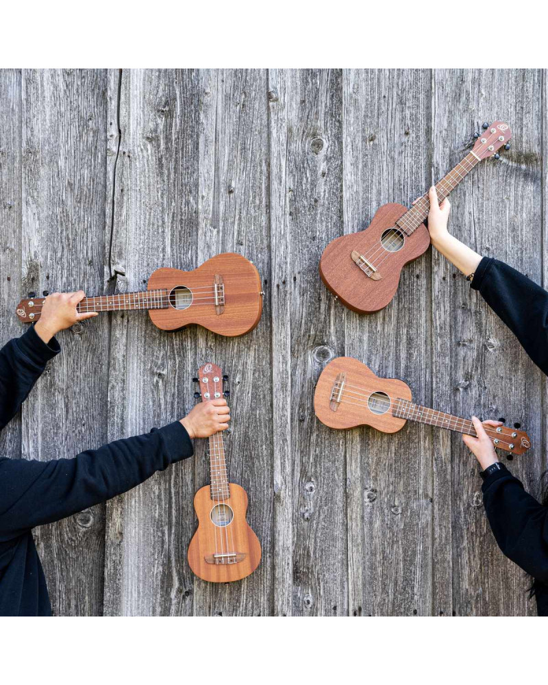 Ortega RFU10ZE Timber Series Soprano Preamp Ukulele 4 String - Zebrawood Natural + Bag