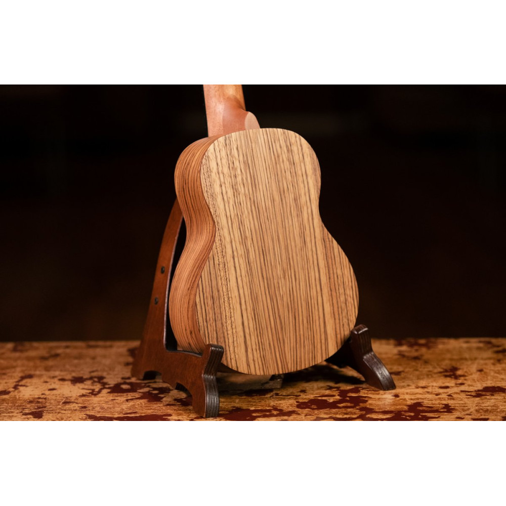Ortega RFU10ZE Timber Series Soprano Preamp Ukulele 4 String - Zebrawood Natural + Bag