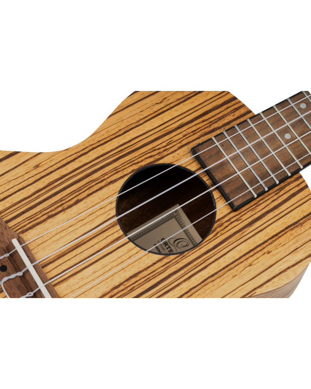 Ortega RFU11Z Timber Series Concert Ukulele 4 String - Zebrawood Natural + Bag