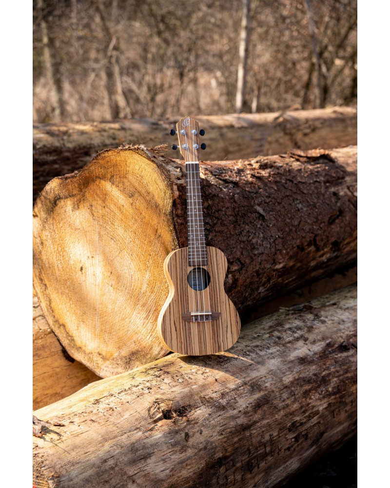 Ortega RFU11Z Timber Series Concert Ukulele 4 String - Zebrawood Natural + Bag