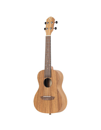 Ortega RFU11Z-L Timber Series Concert Ukulele 4 String Lefty - Zebrawood Natural + Bag