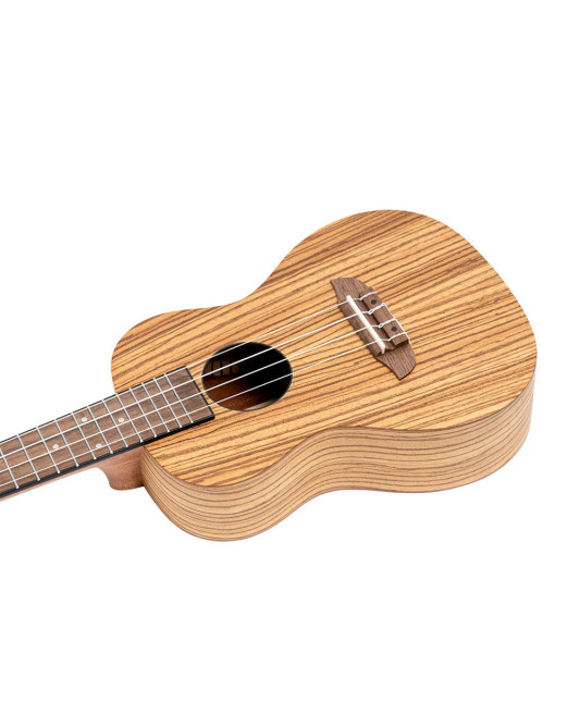 Ortega RFU11Z-L Timber Series Concert Ukulele 4 String Lefty - Zebrawood Natural + Bag