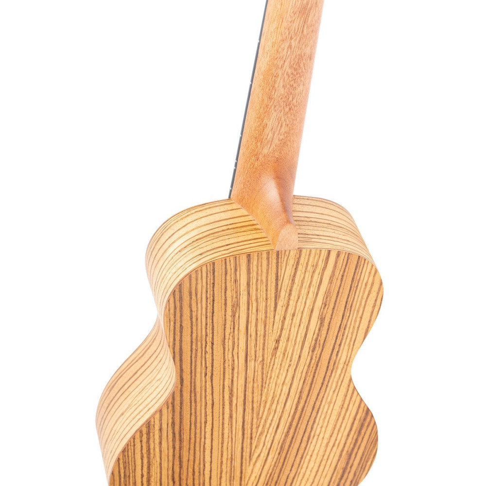 Ortega RFU11Z-L Timber Series Concert Ukulele 4 String Lefty - Zebrawood Natural + Bag