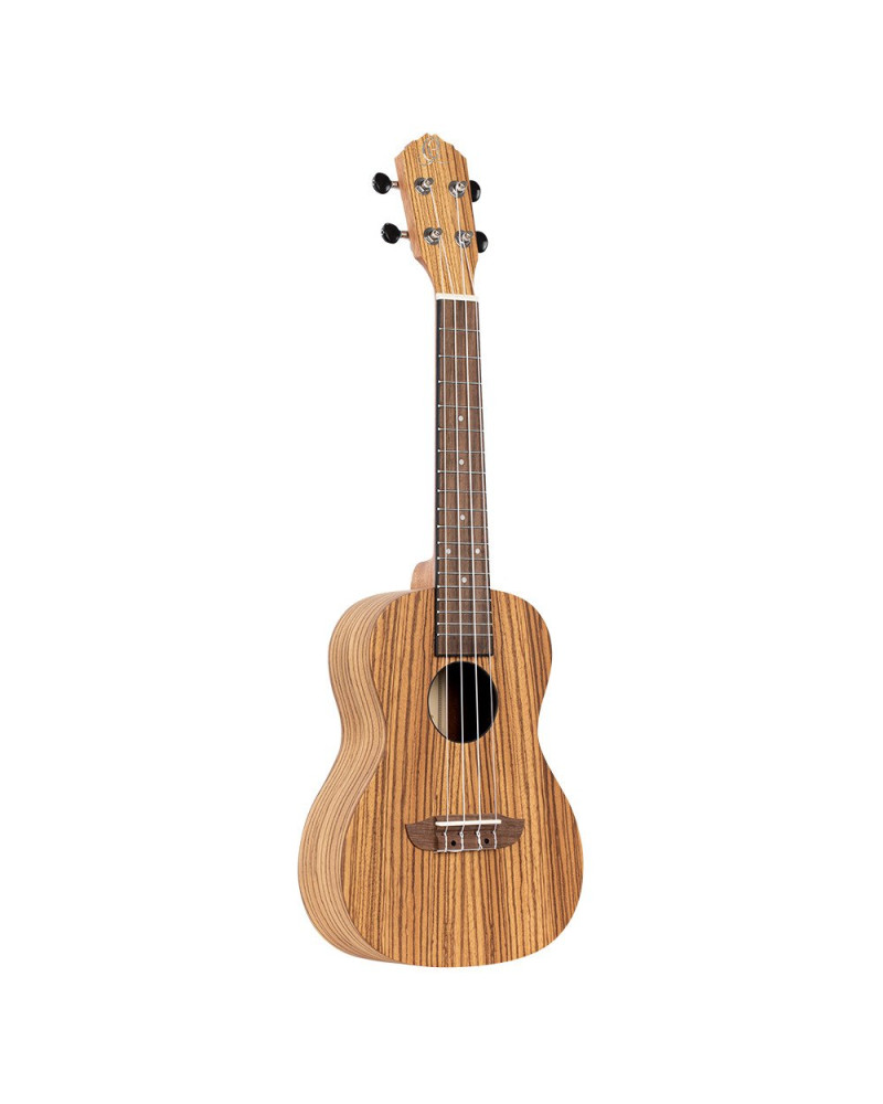 Ortega RFU11Z-L Timber Series Concert Ukulele 4 String Lefty - Zebrawood Natural + Bag