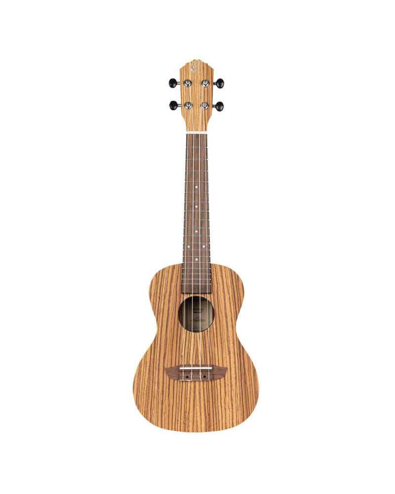 Ortega RFU11Z-L Timber Series Concert Ukulele 4 String Lefty - Zebrawood Natural + Bag