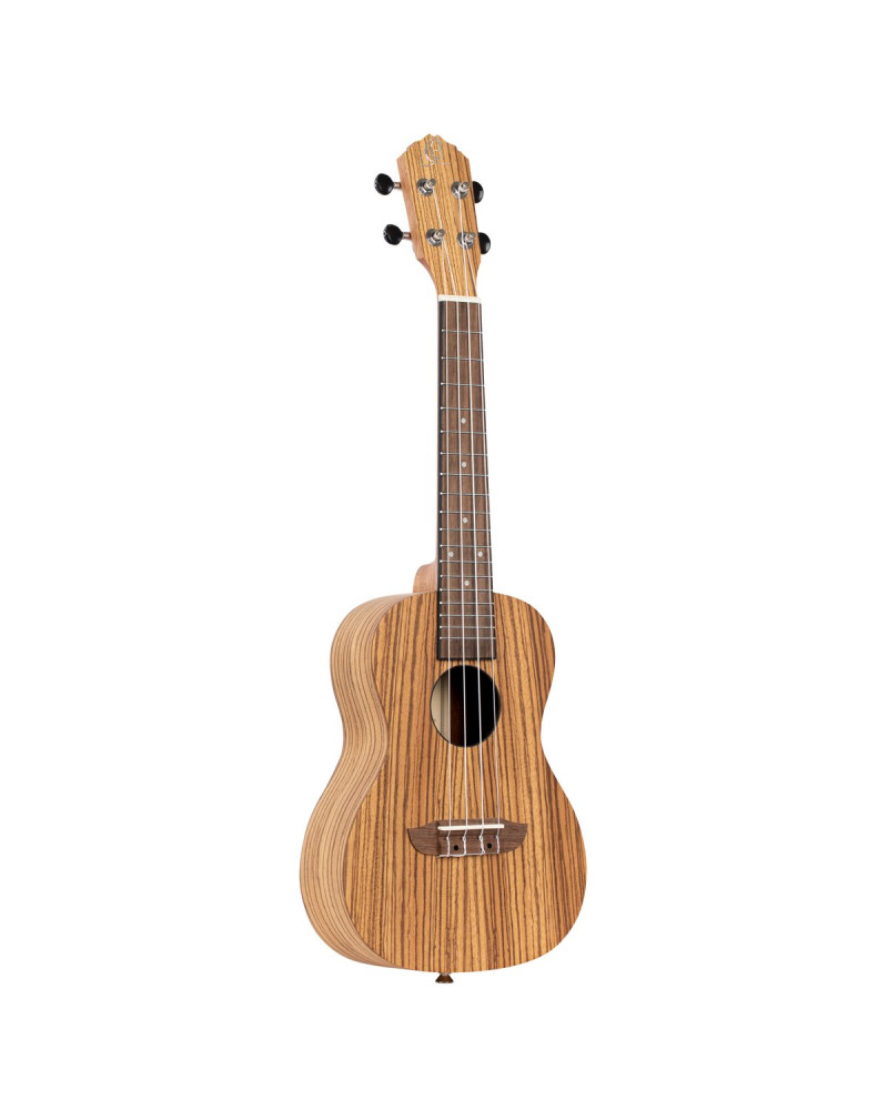 Ortega RFU11Z-L Timber Series Concert Ukulele 4 String Lefty - Zebrawood Natural + Bag