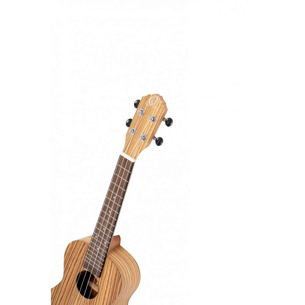 Ortega RFU11Z-L Timber Series Concert Ukulele 4 String Lefty - Zebrawood Natural + Bag