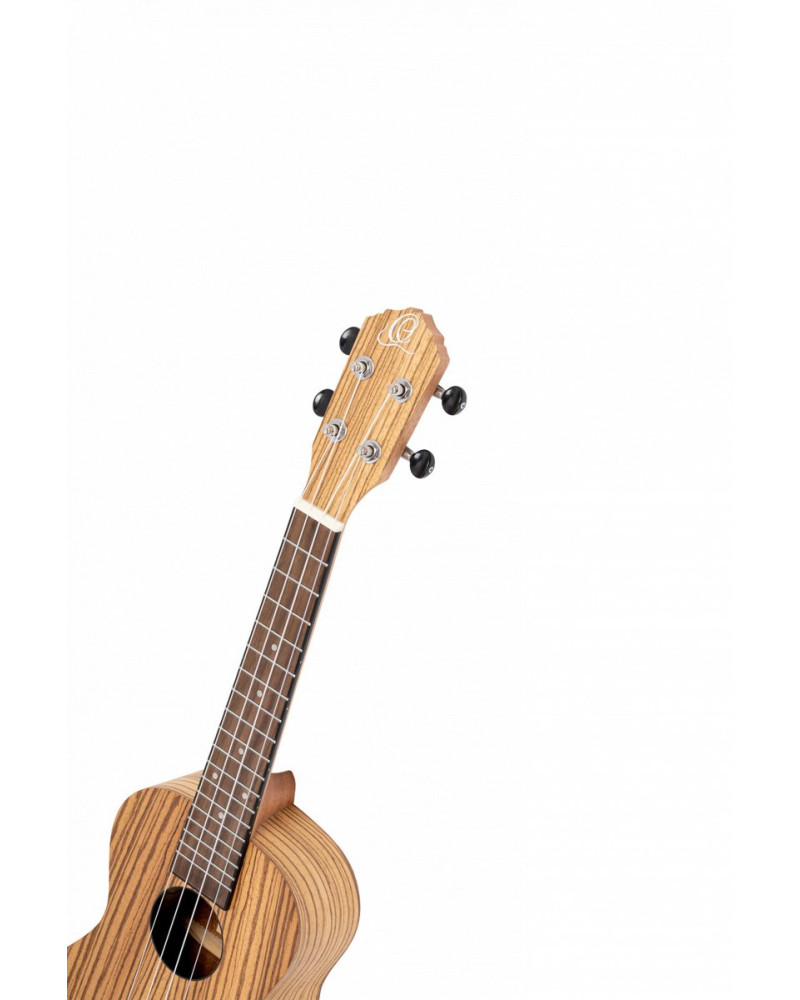 Ortega RFU11Z-L Timber Series Concert Ukulele 4 String Lefty - Zebrawood Natural + Bag