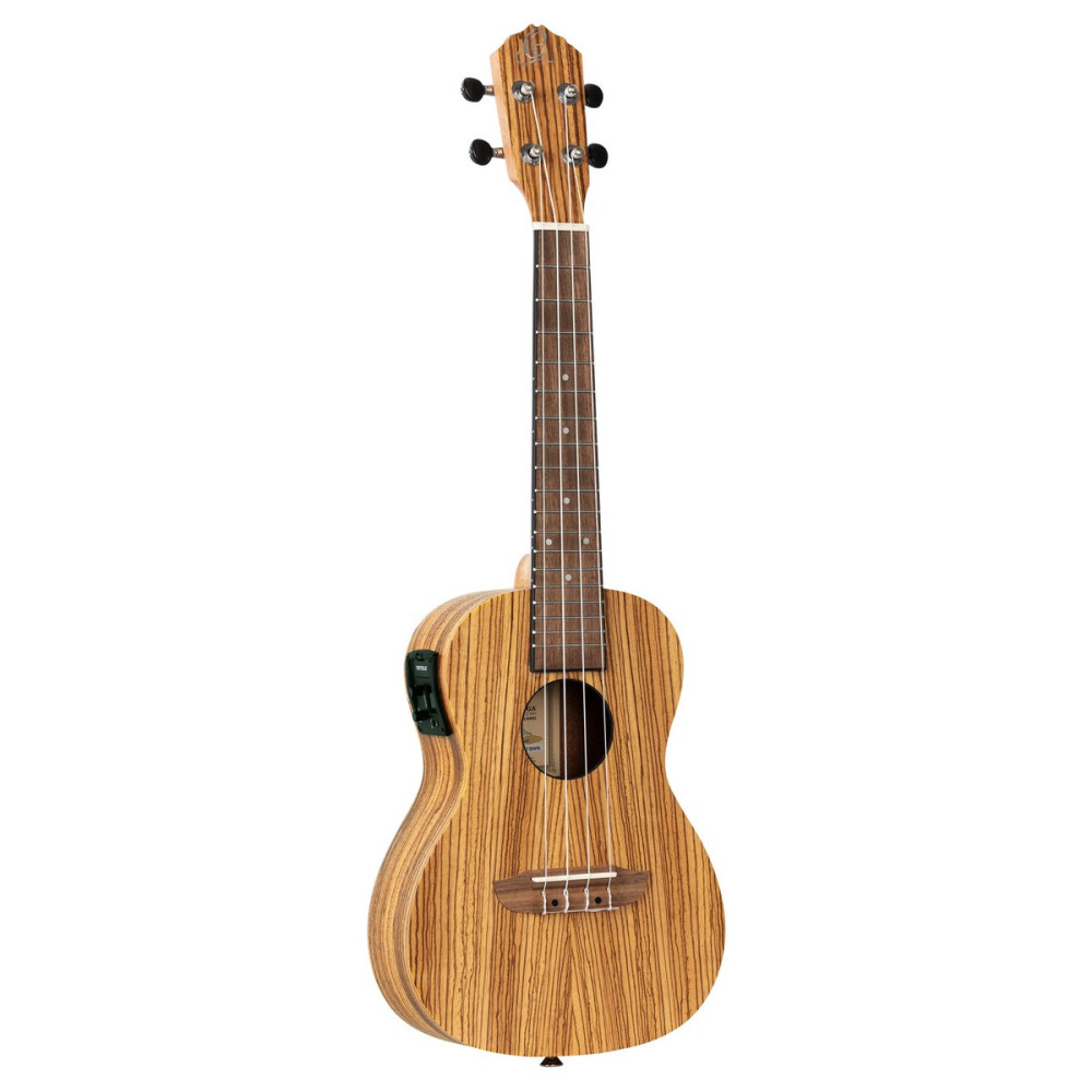 Ortega RFU11ZE Timber Series Concert Preamp Ukulele 4 String - Zebrawood Natural + Bag