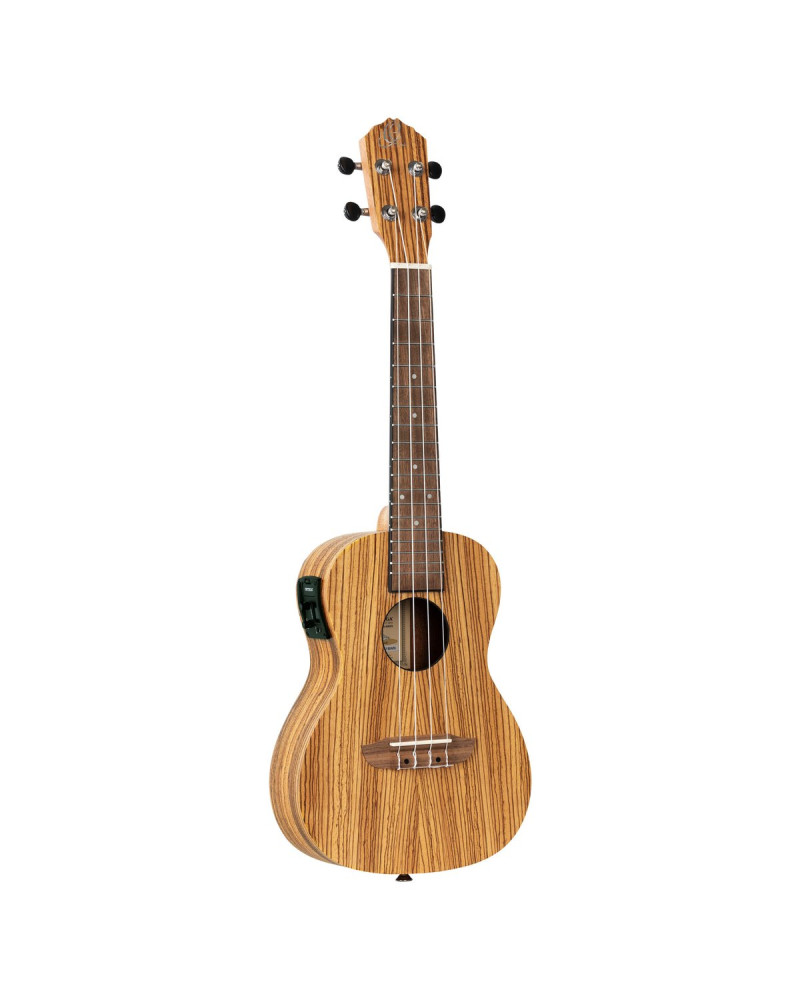 Ortega RFU11ZE Timber Series Concert Preamp Ukulele 4 String - Zebrawood Natural + Bag