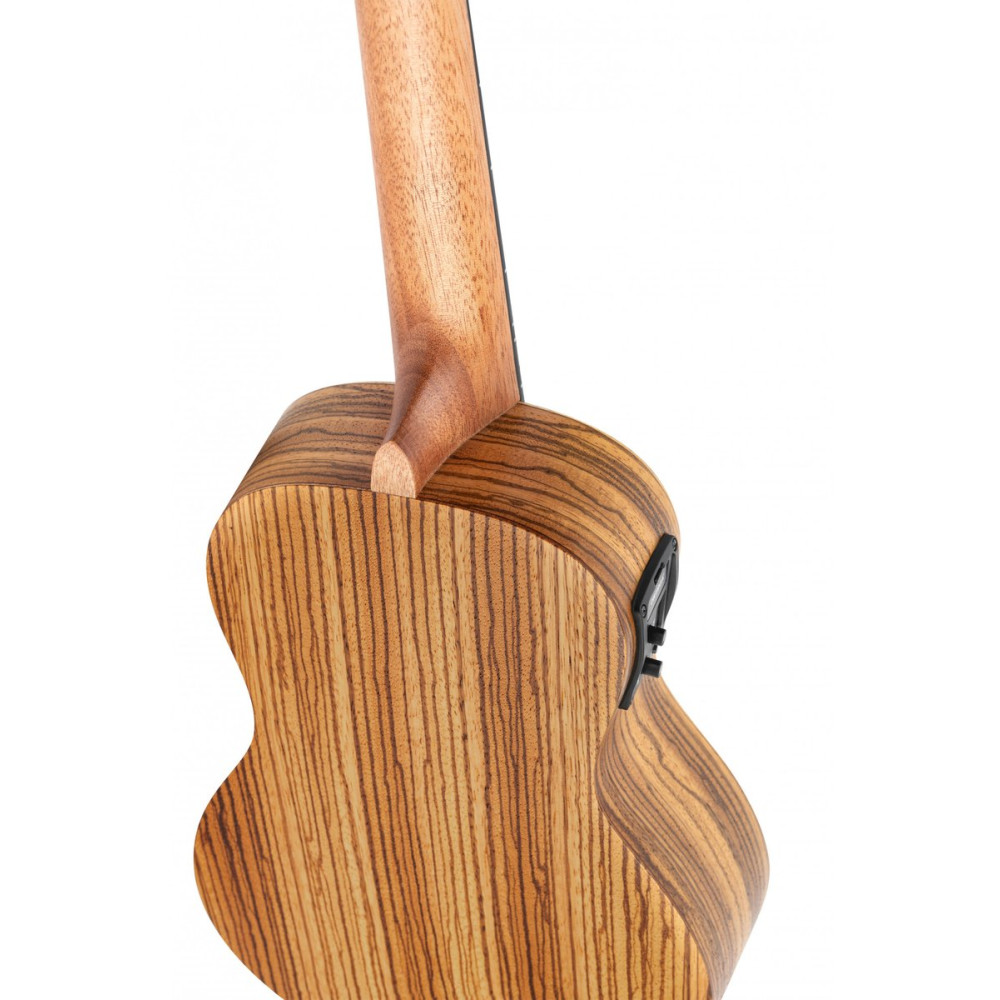 Ortega RFU11ZE Timber Series Concert Preamp Ukulele 4 String - Zebrawood Natural + Bag