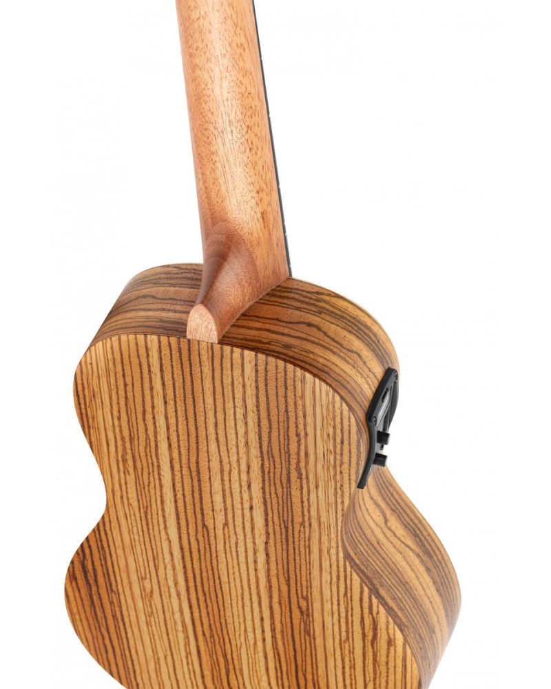 Ortega RFU11ZE Timber Series Concert Preamp Ukulele 4 String - Zebrawood Natural + Bag