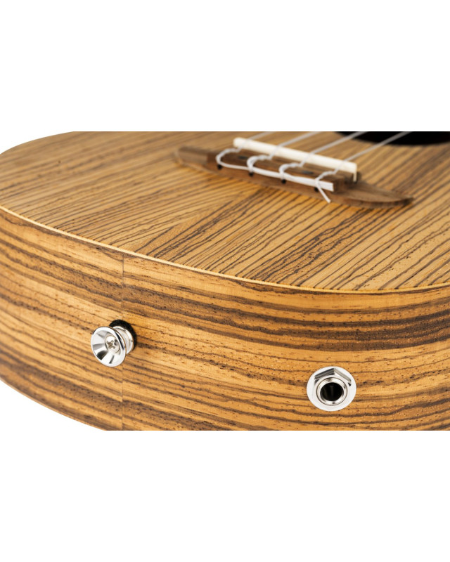 Ortega RFU11ZE Timber Series Concert Preamp Ukulele 4 String - Zebrawood Natural + Bag