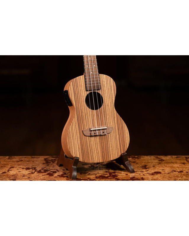Ortega RFU11ZE Timber Series Concert Preamp Ukulele 4 String - Zebrawood Natural + Bag