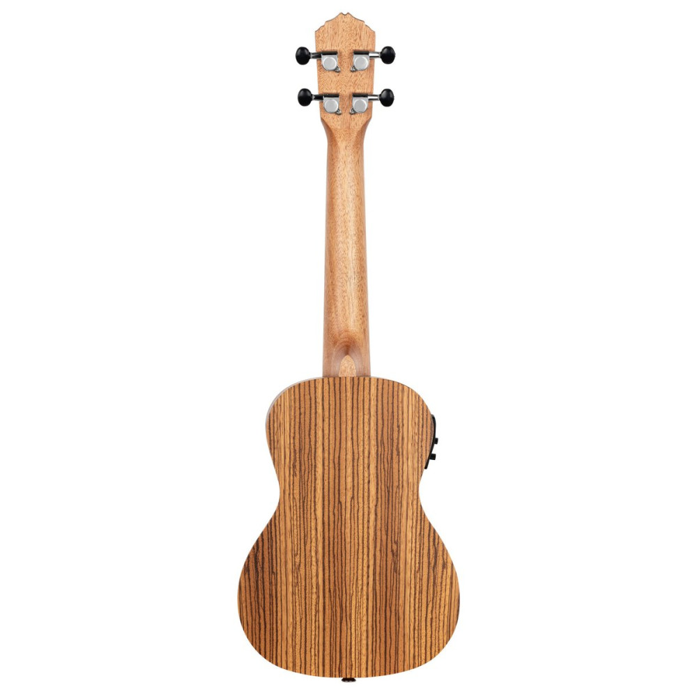 Ortega RFU11ZE Timber Series Concert Preamp Ukulele 4 String - Zebrawood Natural + Bag