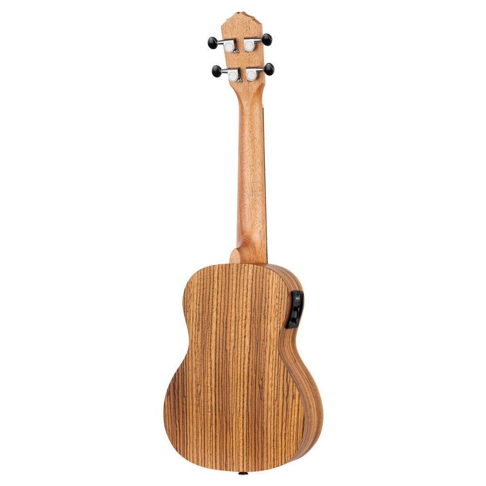 Ortega RFU11ZE Timber Series Concert Preamp Ukulele 4 String - Zebrawood Natural + Bag