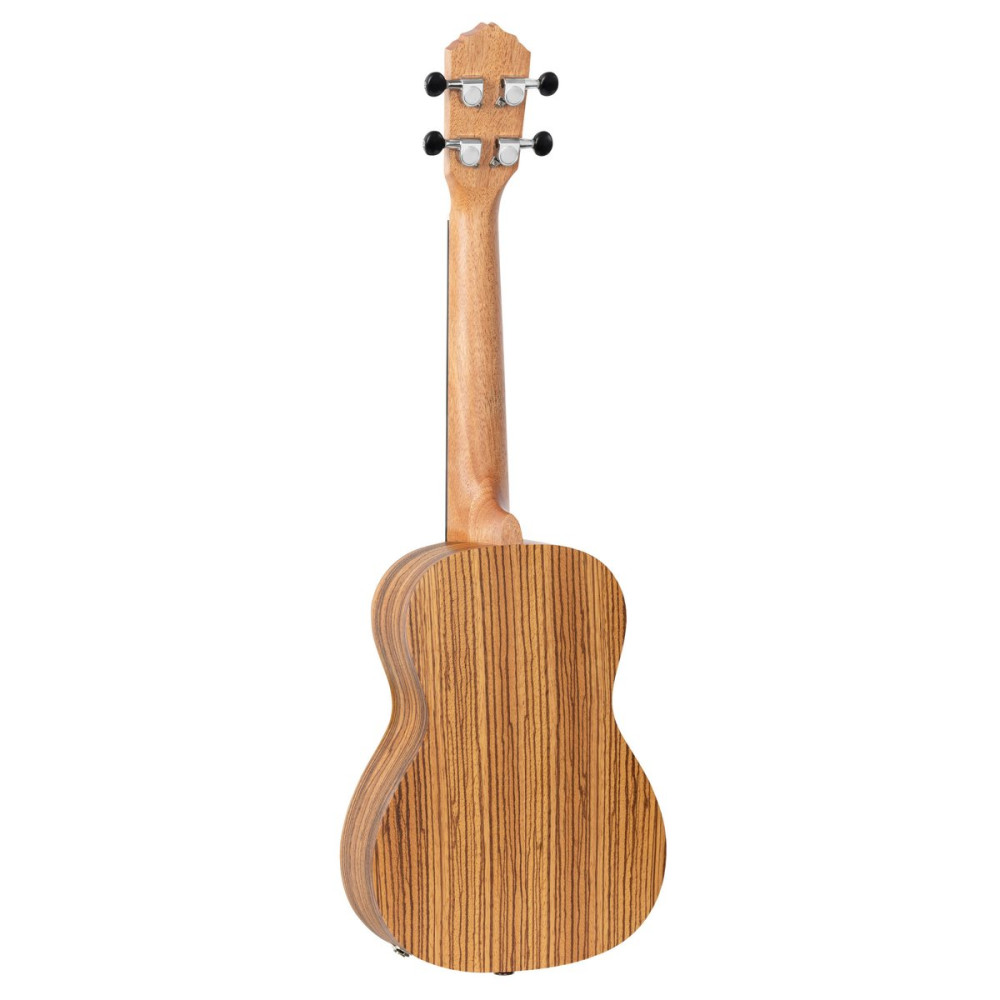 Ortega RFU11ZE Timber Series Concert Preamp Ukulele 4 String - Zebrawood Natural + Bag
