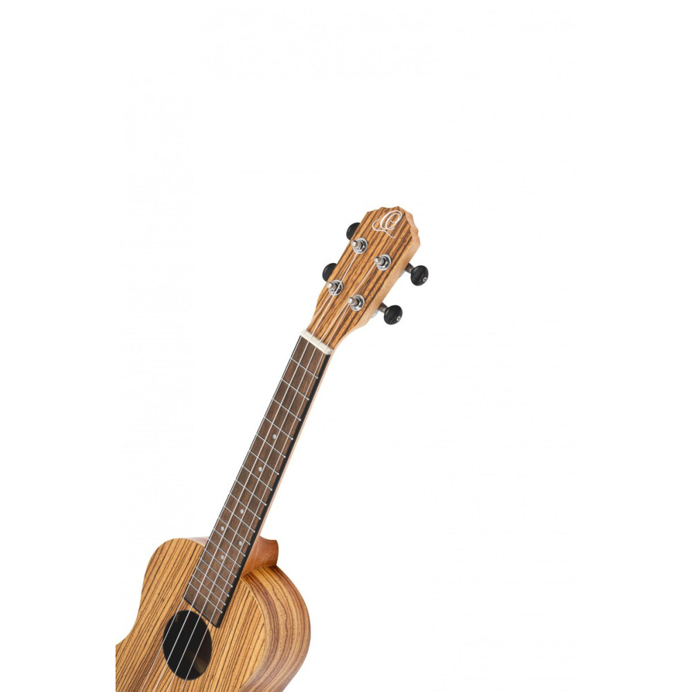 Ortega RFU11ZE Timber Series Concert Preamp Ukulele 4 String - Zebrawood Natural + Bag