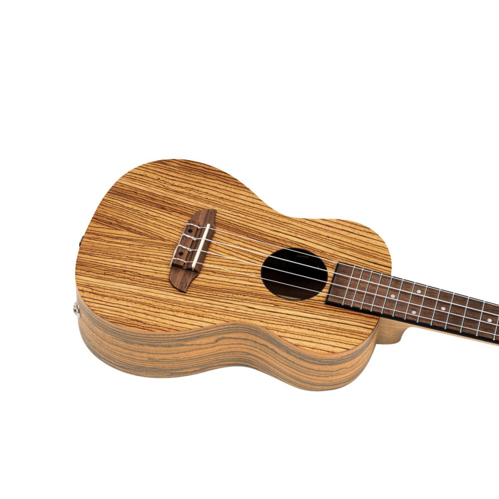Ortega RFU11ZE Timber Series Concert Preamp Ukulele 4 String - Zebrawood Natural + Bag