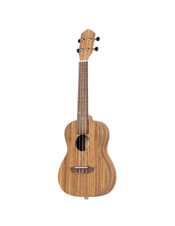 Ortega RFU11ZE-L Timber Series Concert Preamp Ukulele 4 String Lefty - Zebrawood Natural + Bag