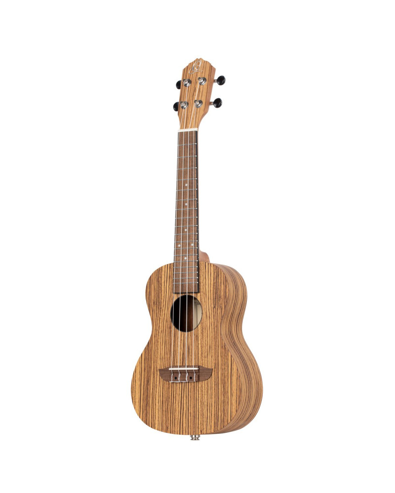 Ortega RFU11ZE-L Timber Series Concert Preamp Ukulele 4 String Lefty - Zebrawood Natural + Bag