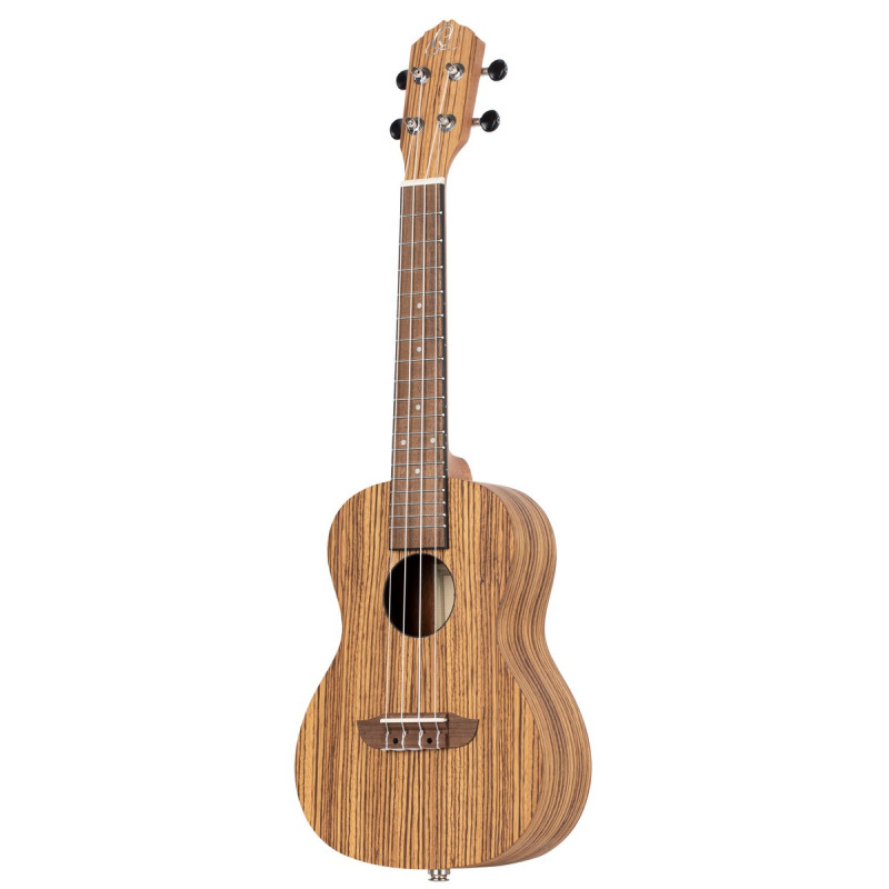 Ortega RFU11ZE-L Timber Series Concert Preamp Ukulele 4 String Lefty - Zebrawood Natural + Bag
