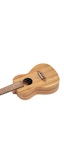 Ortega RFU11ZE-L Timber Series Concert Preamp Ukulele 4 String Lefty - Zebrawood Natural + Bag
