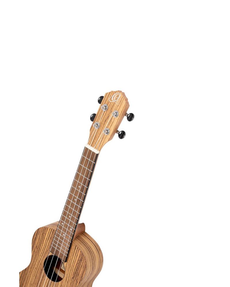Ortega RFU11ZE-L Timber Series Concert Preamp Ukulele 4 String Lefty - Zebrawood Natural + Bag