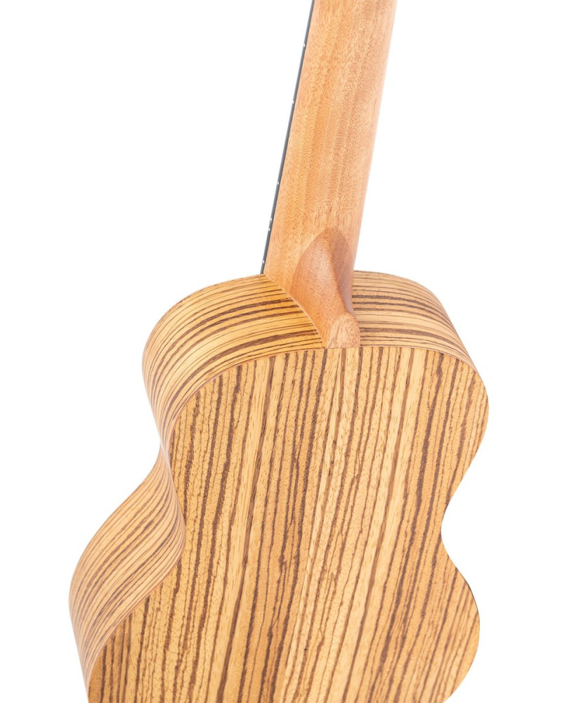 Ortega RFU11ZE-L Timber Series Concert Preamp Ukulele 4 String Lefty - Zebrawood Natural + Bag