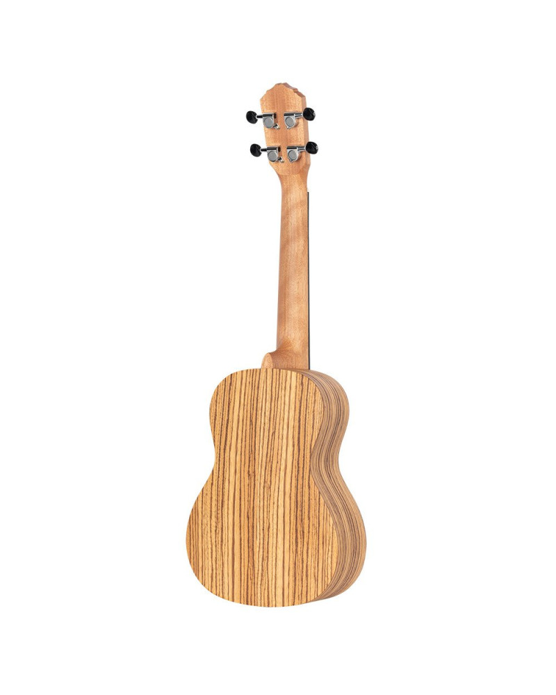 Ortega RFU11ZE-L Timber Series Concert Preamp Ukulele 4 String Lefty - Zebrawood Natural + Bag