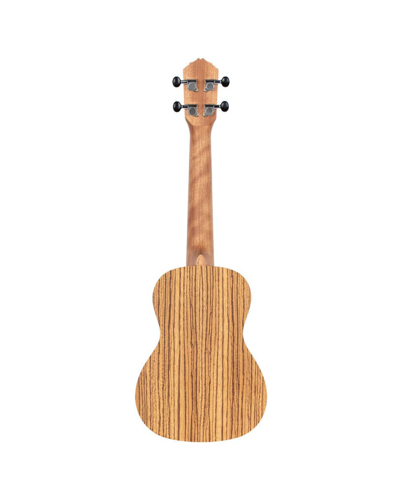 Ortega RFU11ZE-L Timber Series Concert Preamp Ukulele 4 String Lefty - Zebrawood Natural + Bag