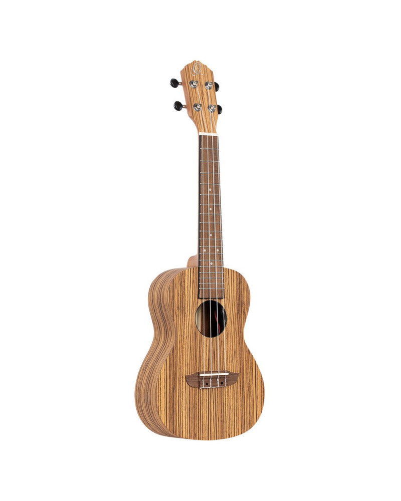 Ortega RFU11ZE-L Timber Series Concert Preamp Ukulele 4 String Lefty - Zebrawood Natural + Bag