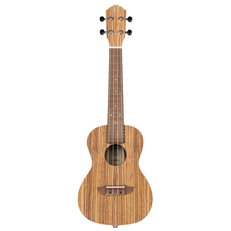 Ortega RFU11ZE-L Timber Series Concert Preamp Ukulele 4 String Lefty - Zebrawood Natural + Bag