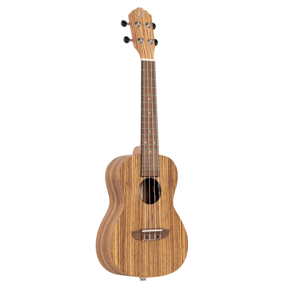 Ortega RFU11ZE-L Timber Series Concert Preamp Ukulele 4 String Lefty - Zebrawood Natural + Bag