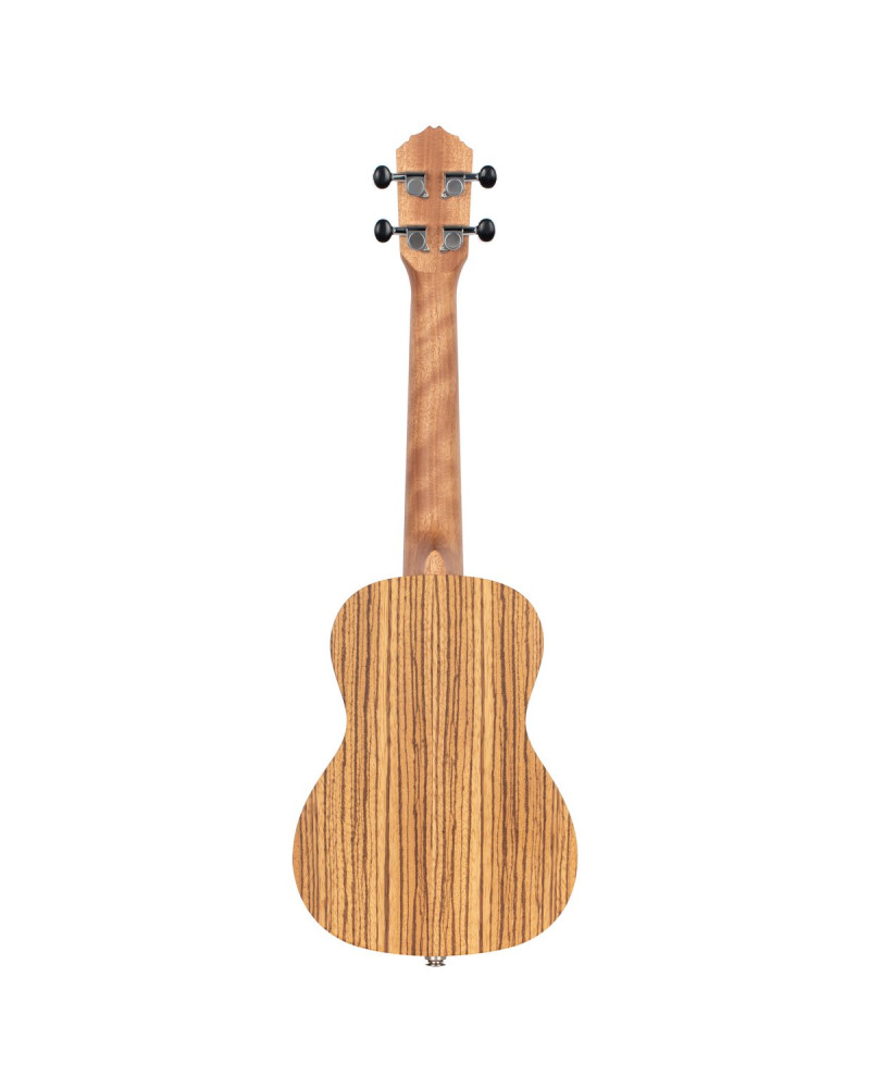 Ortega RFU11ZE-L Timber Series Concert Preamp Ukulele 4 String Lefty - Zebrawood Natural + Bag