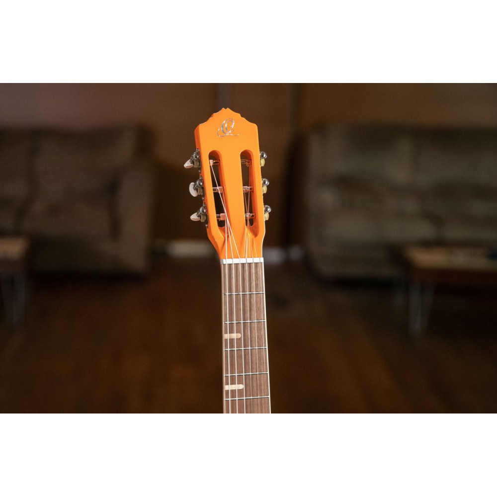 Ortega RGA-ORG Gaucho Series 4/4 Nylon String Guitar 6-String - Orange + Gig Bag