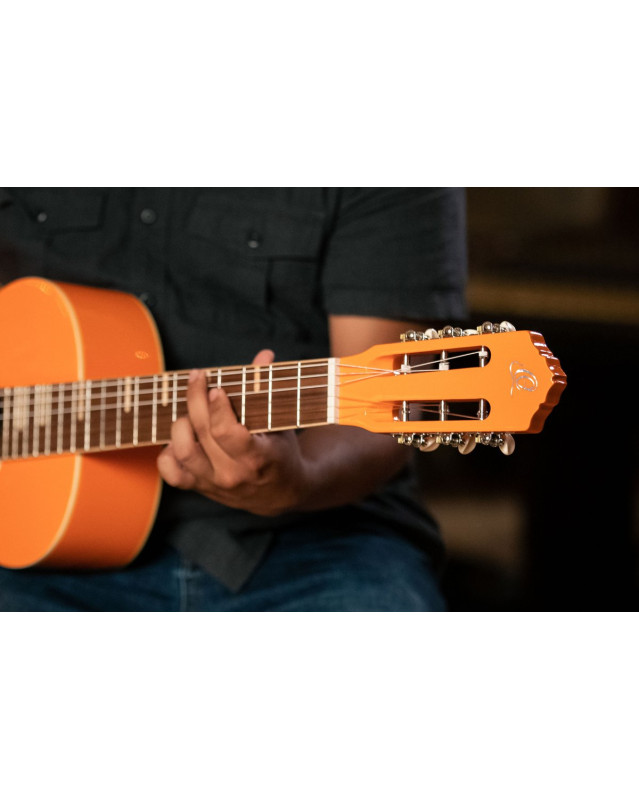 Ortega RGA-ORG Gaucho Series 4/4 Nylon String Guitar 6-String - Orange + Gig Bag